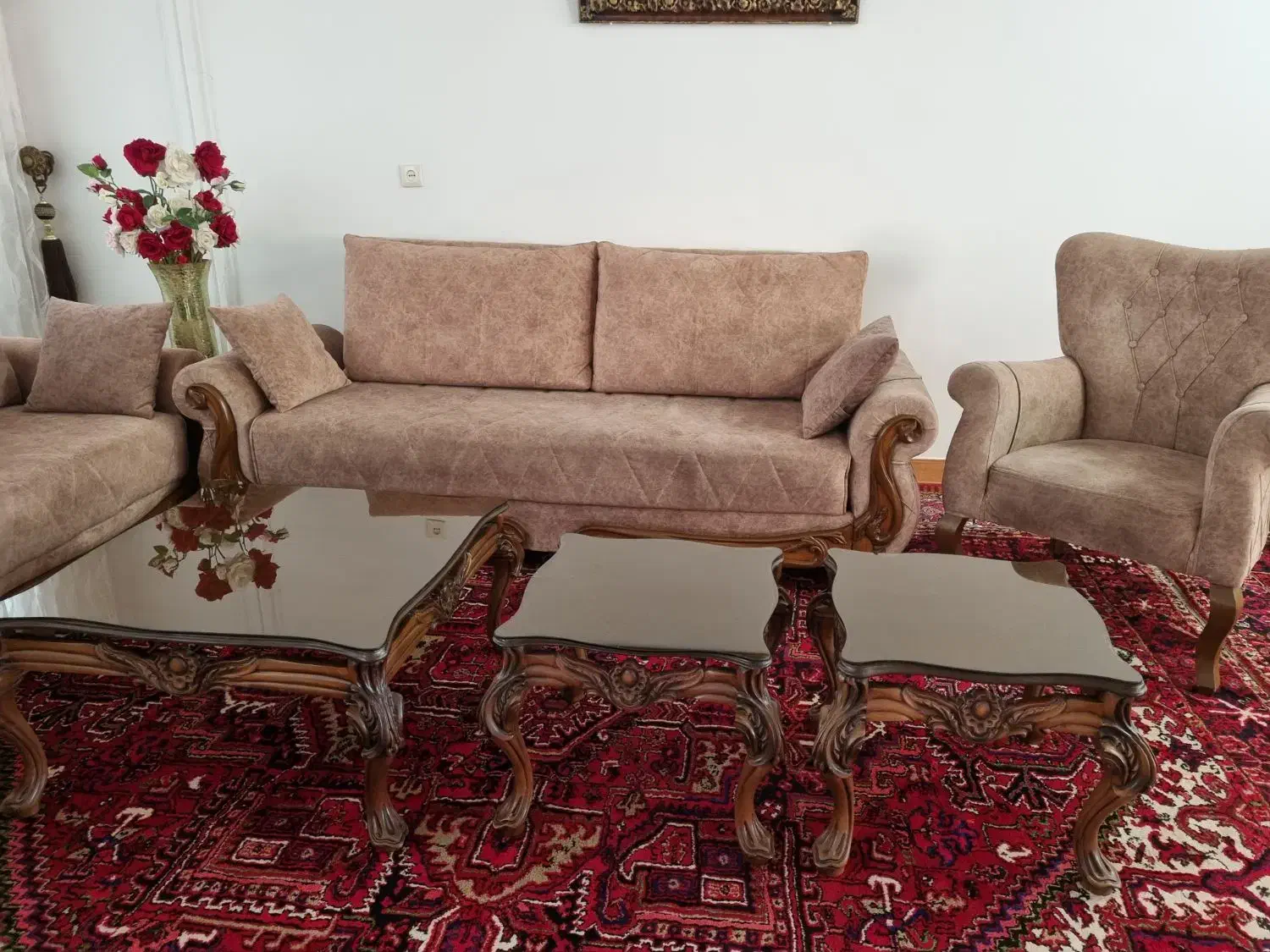 مبلمان راحتی با جلو مبلی ست|مبلمان خانگی و میز عسلی|ملکان, |دیوار