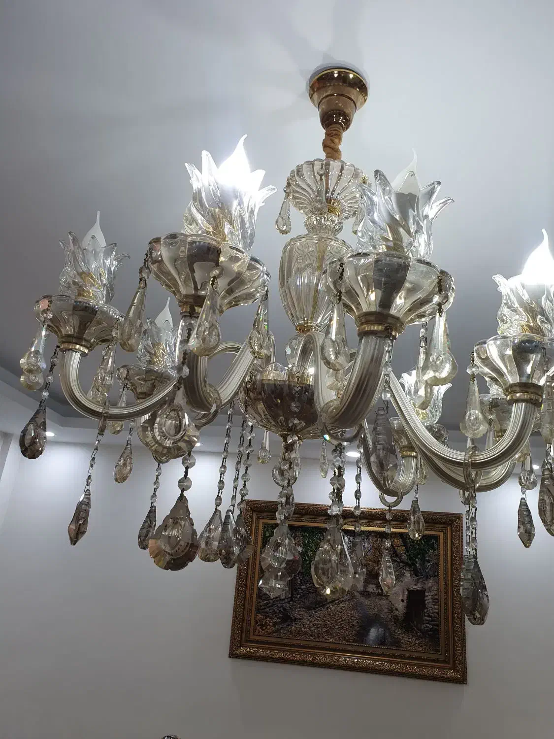 یک جفت لوستر کریستال ۸ شاخه درحدنو|لوستر و چراغ آویز|ری, دولتآباد|دیوار