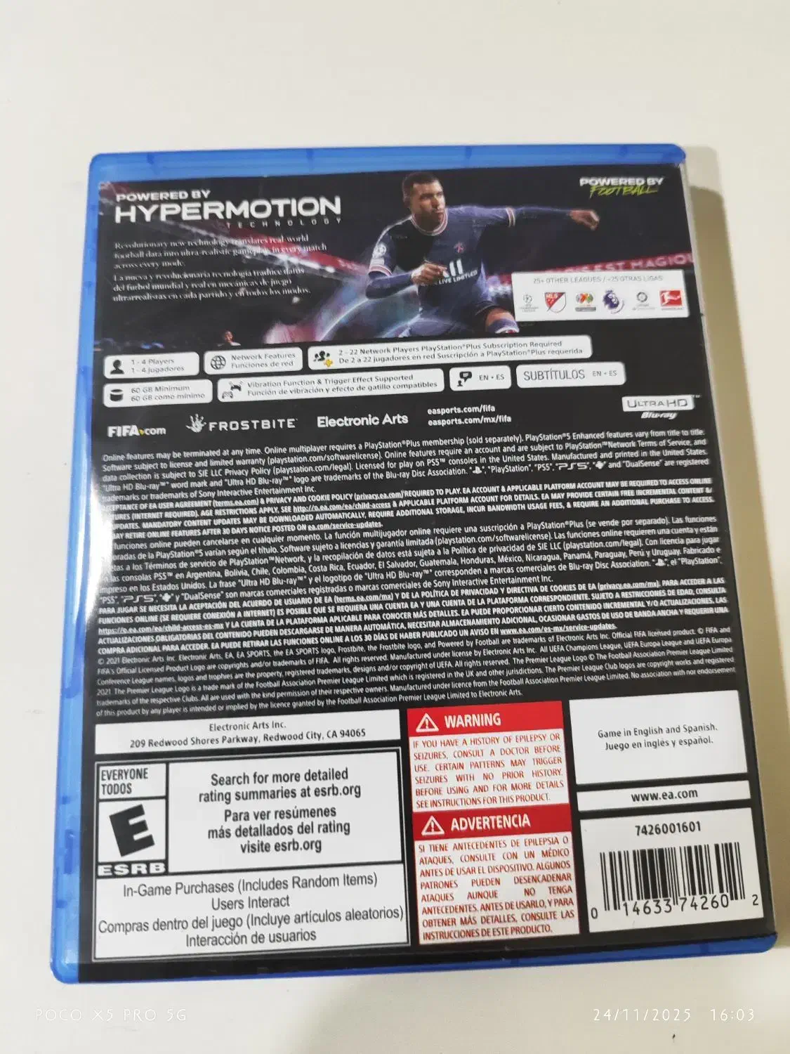 دیسک ps5درحد نو 22 fifa|کنسول، بازی ویدئویی و آنلاین|رامهرمز, |دیوار