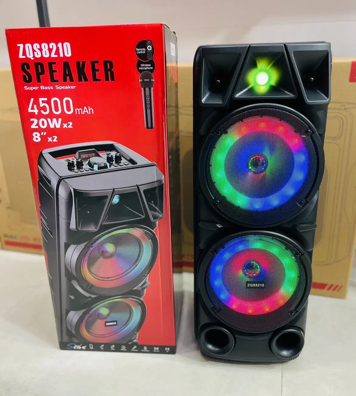 اسپیکر بلوتوثی 16 اینچ دو باند مدل ZQS-8210 new|پخش‌کننده همراه|شیراز, تحویلی|دیوار