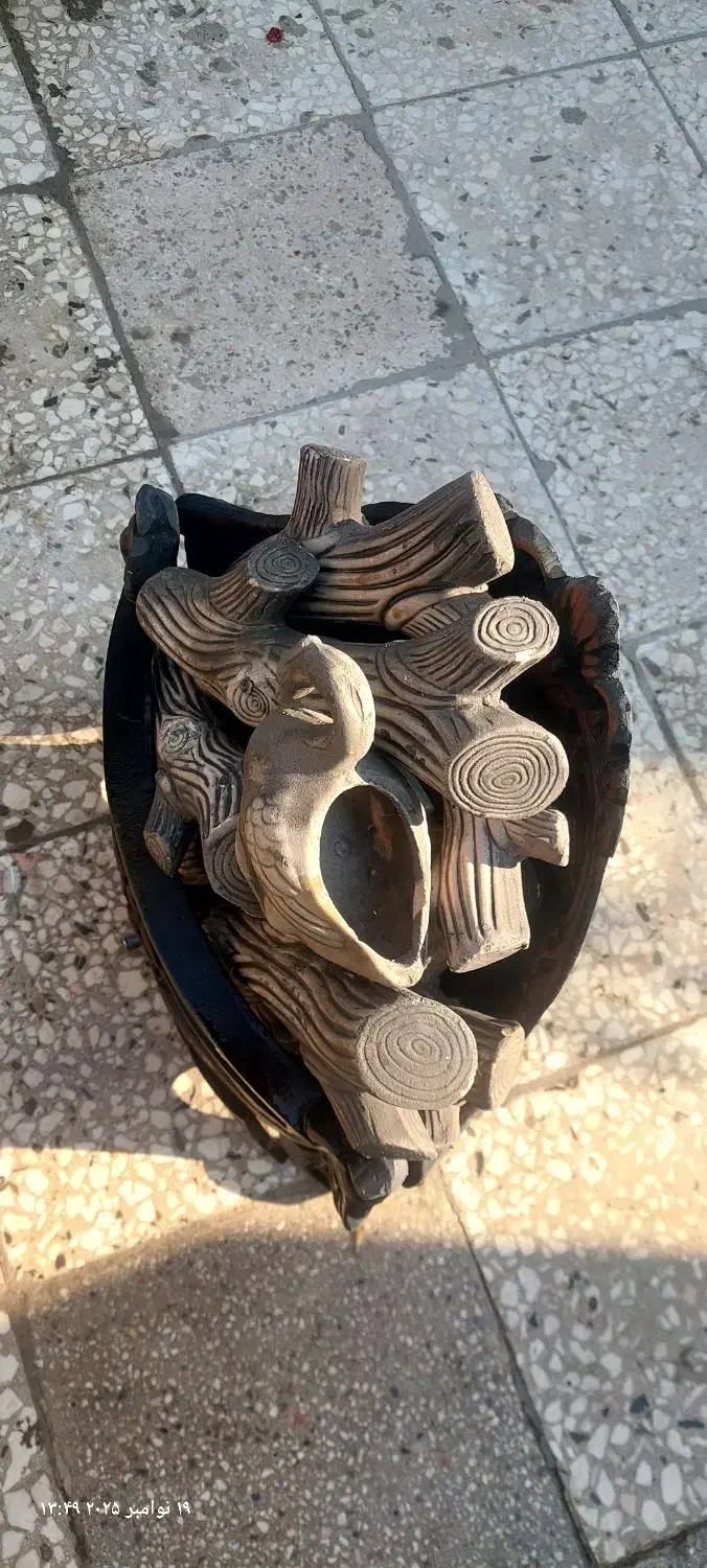 منقل شومینه چدنی به همراه چوب ش‌مینه|بخاری، هیتر، شومینه|تهران, علم و صنعت|دیوار