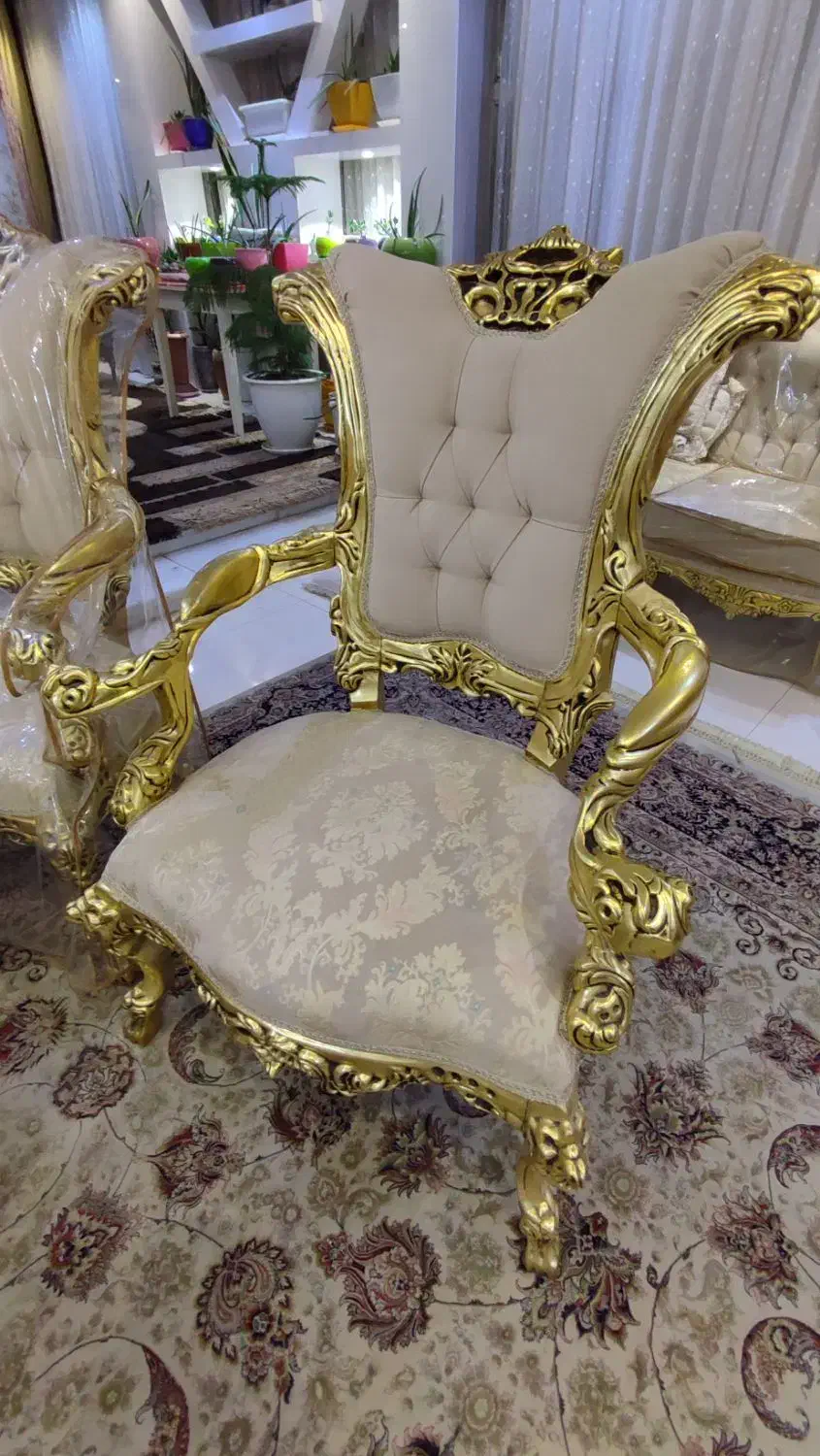 ۷ نفره استیل ورق طلا تمام چوب|مبلمان خانگی و میز عسلی|مشهد, نیروی هوایی|دیوار