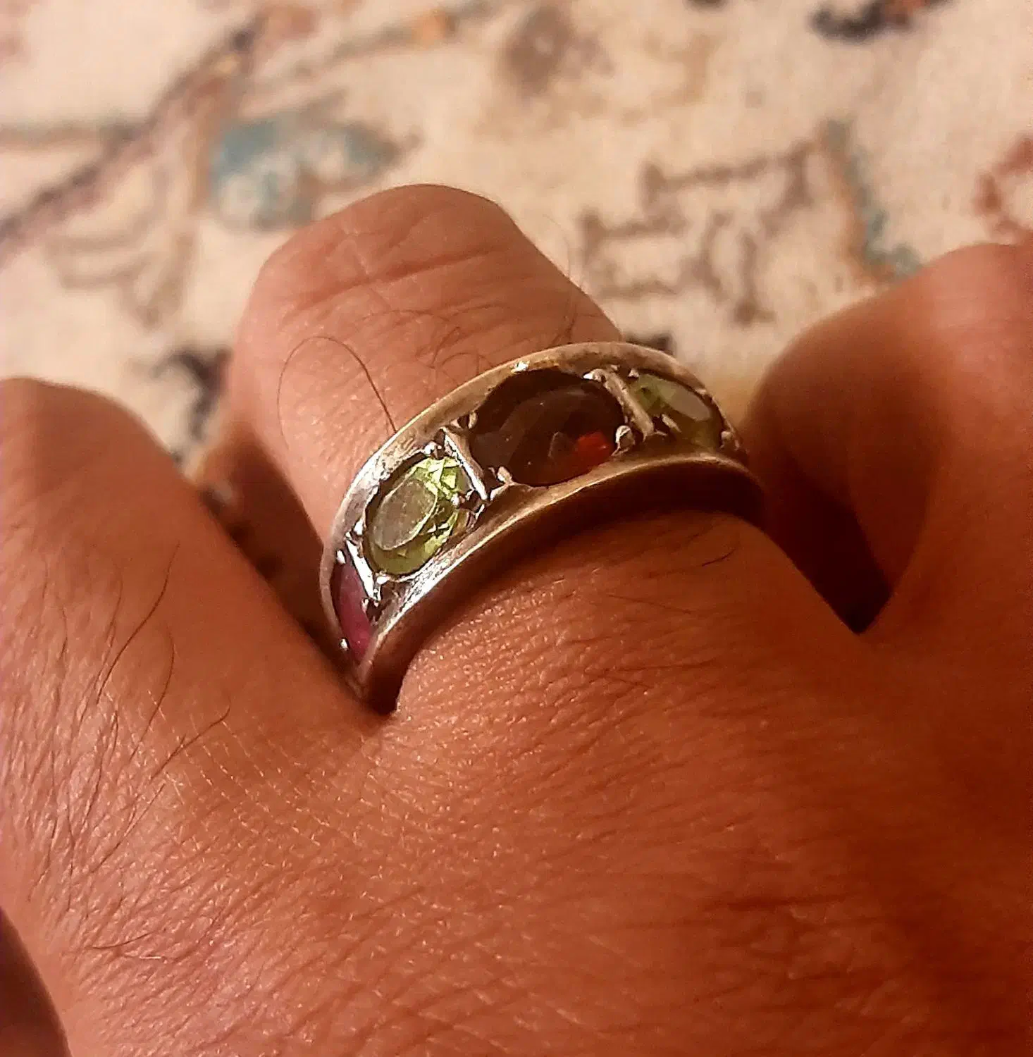 انگشتر گارنت زبرجد یاقوت برمه عتیقه|جواهرات|تهران, فرمانیه|دیوار