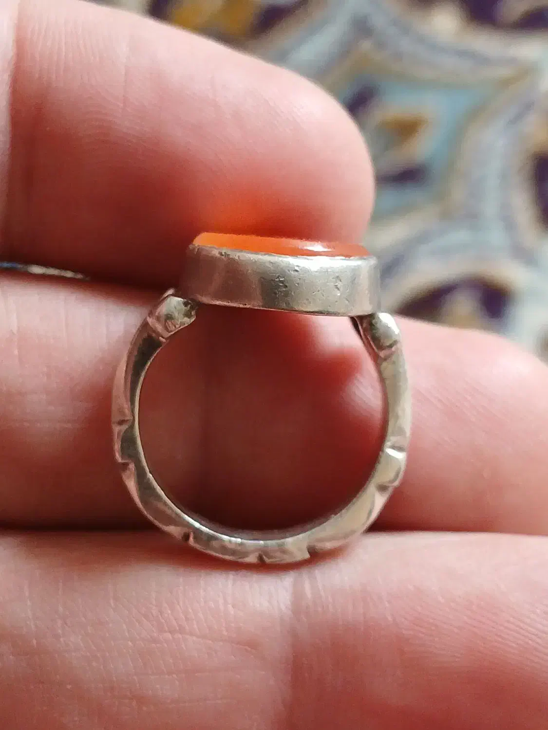 مهر قاجار عقیق یمنی پرتقالی نفیس|کلکسیون اشیاء عتیقه|خمینیشهر, |دیوار