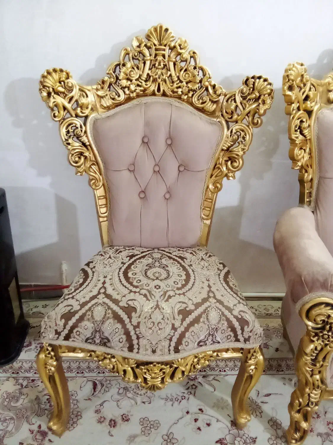 مبل سلطنتی9نفره تمام چوب درحدآک|مبلمان خانگی و میز عسلی|بروجرد, |دیوار