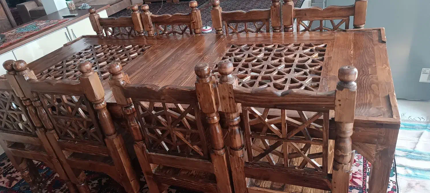 میز غذا خوری هشت نفره سنتی|میز و صندلی غذاخوری|تهران, تهرانسر شمالی|دیوار