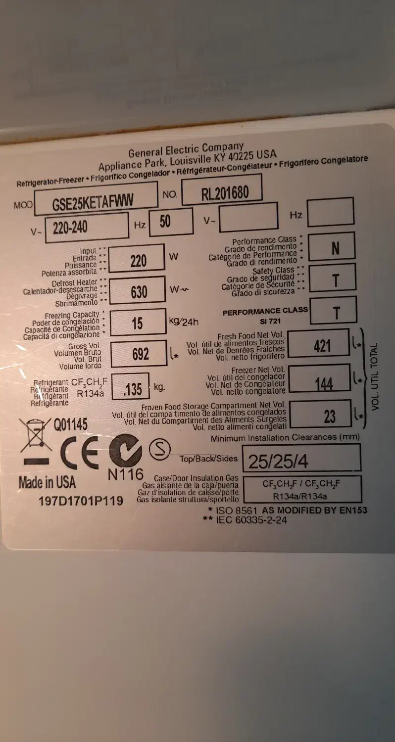 یخچال ساید جنرال الکتریک آمریکایی|یخچال و فریزر|تبریز, |دیوار