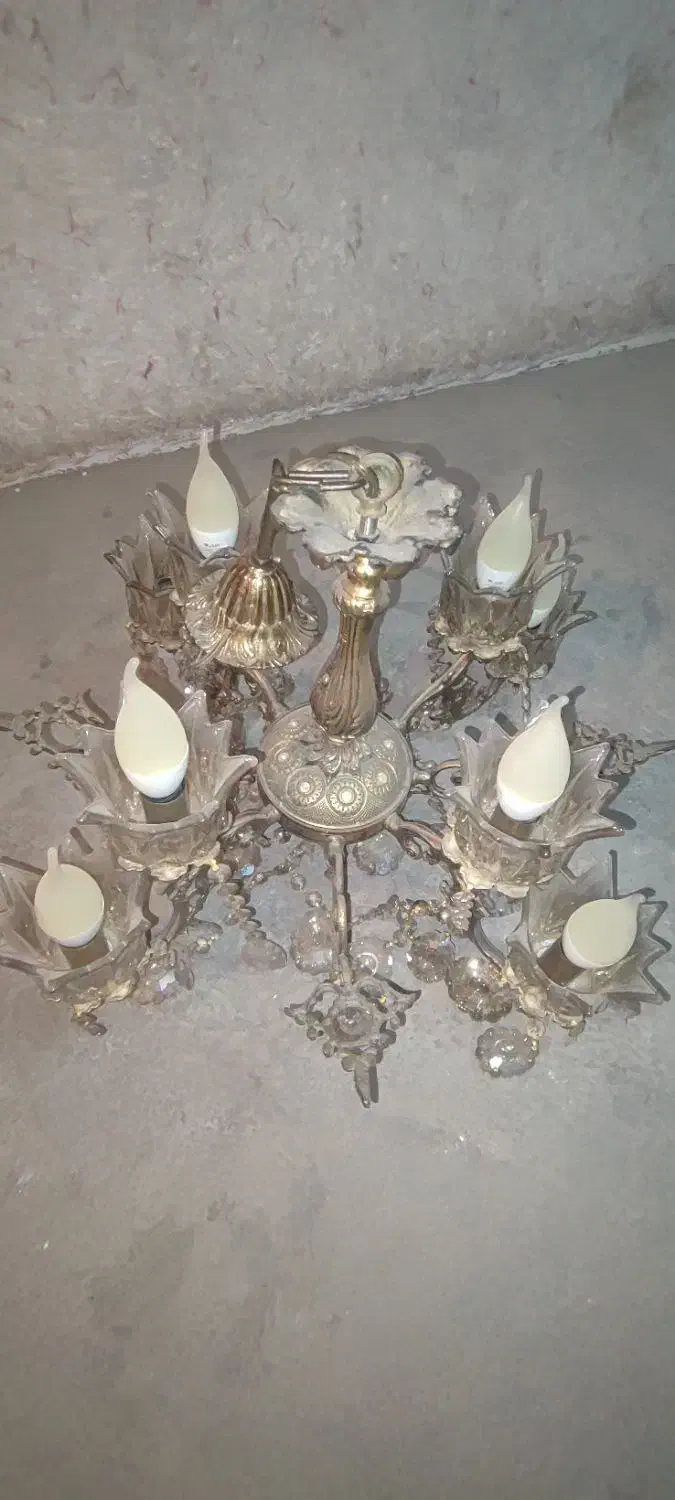 لوستر برنز 8 لامپ|لوستر و چراغ آویز|ملایر, |دیوار