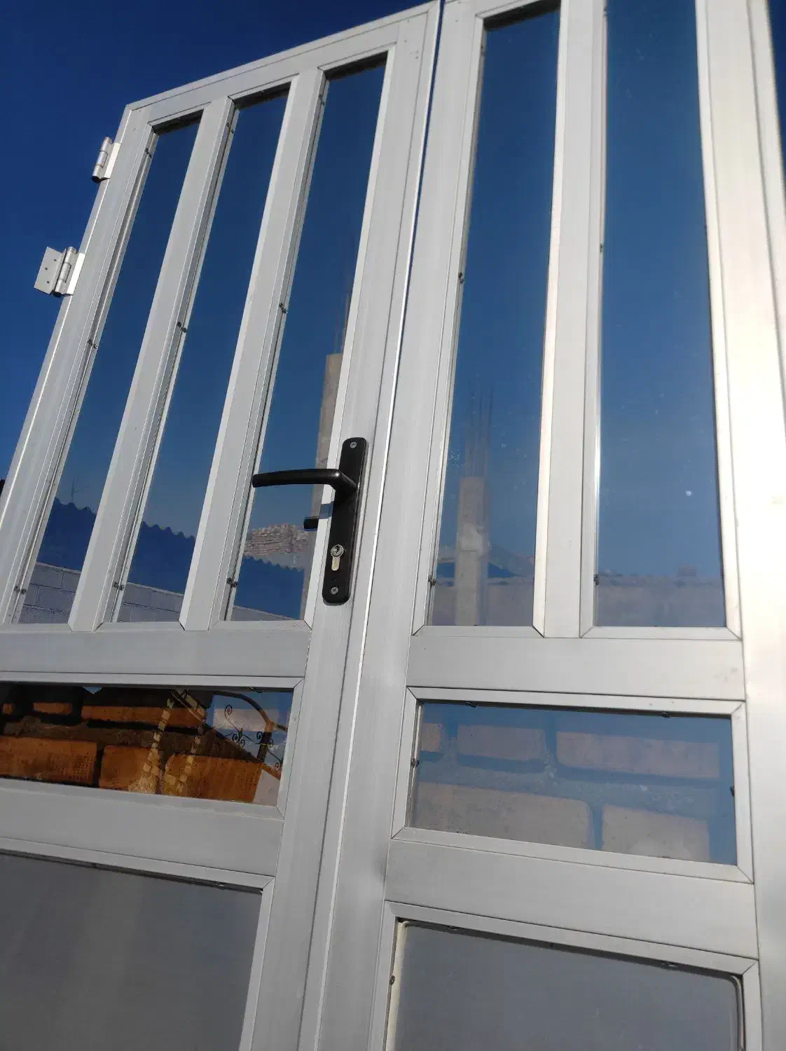 درب آلومینیومی دو لات بدونه چهار چوب|مصالح و تجهیزات ساختمان|سنگدوین, |دیوار