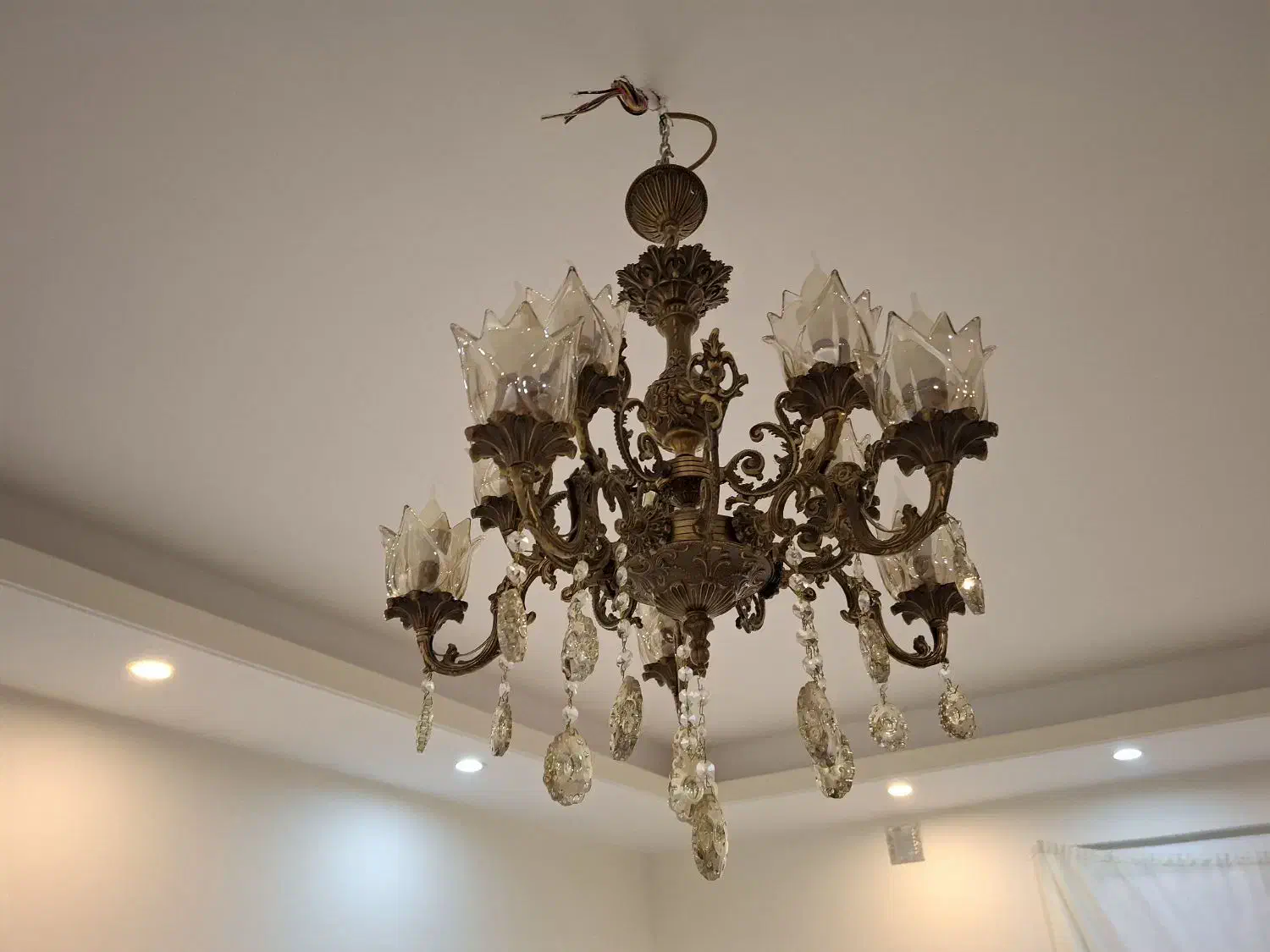 لوستر برنز 5 شاخه|لوستر و چراغ آویز|اندیشه, اندیشه فاز ۱|دیوار