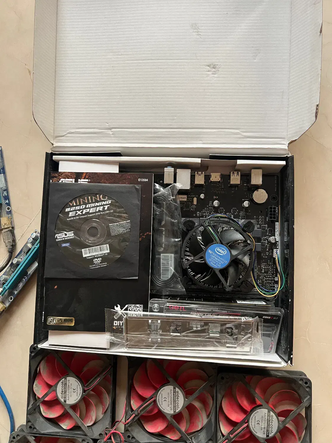 مادربرد بورد Asus b250 فن کابل رایزر رایسر usb|قطعات و لوازم جانبی رایانه|تهران, سعادت‌آباد|دیوار