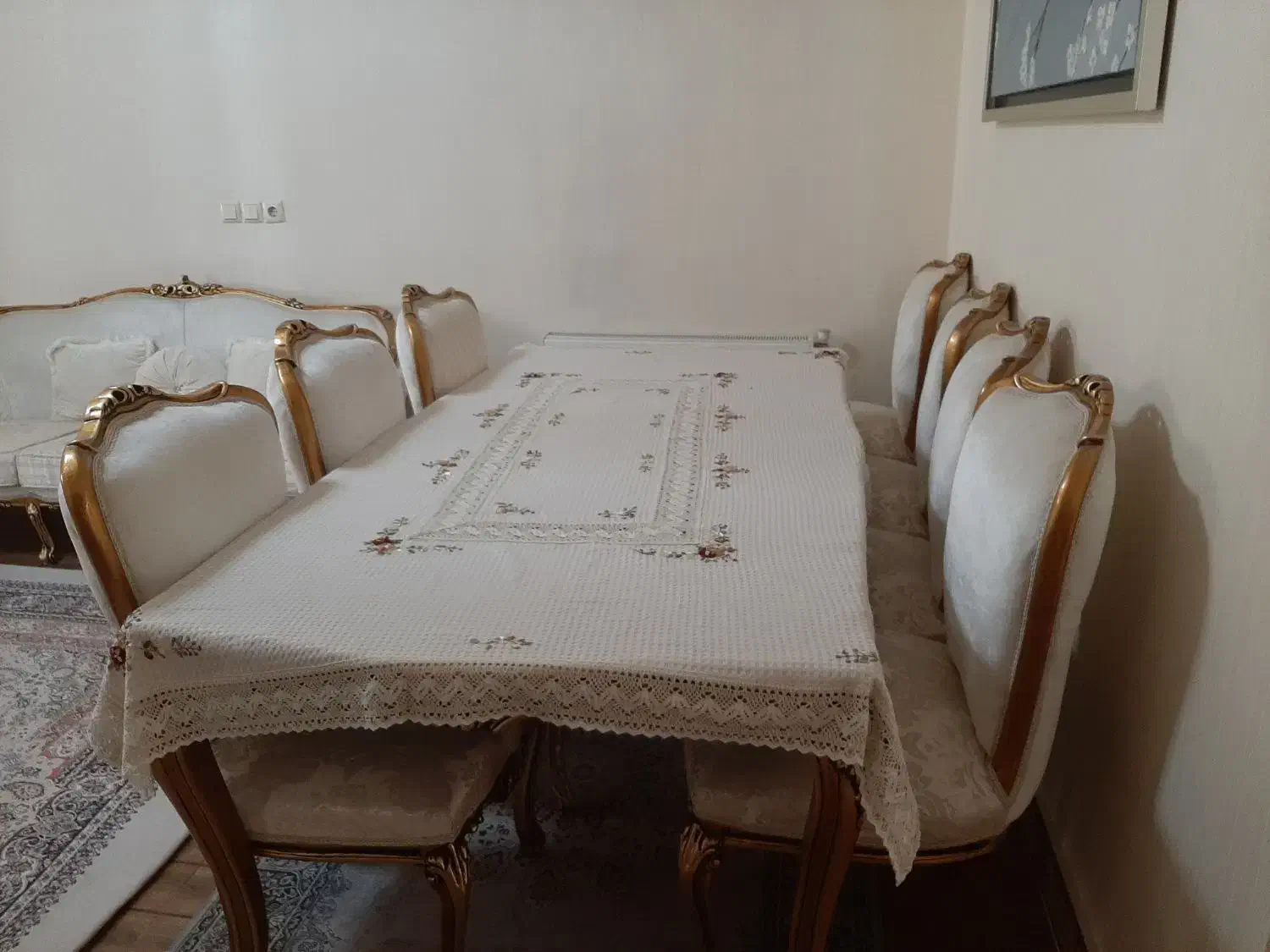 ست کامل مبل۷نفره ونهارخوری۸نفره استیل مدل زمرد|مبلمان خانگی و میز عسلی|محمدیه-قزوین, |دیوار