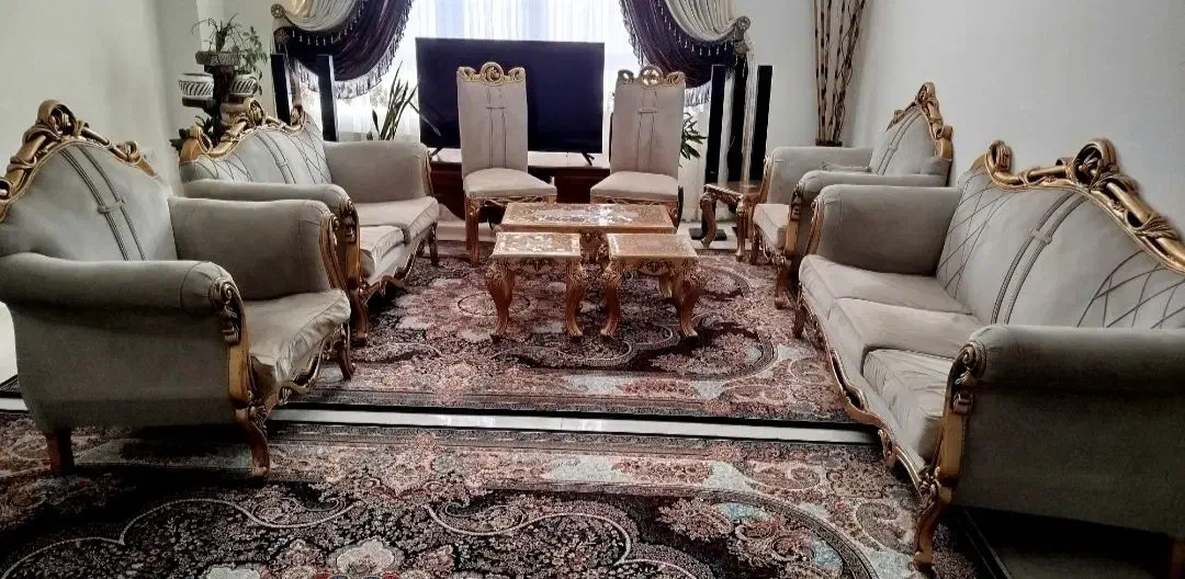 مبل ۹نفره کاملا سالم و نو|مبلمان خانگی و میز عسلی|محمدیه-قزوین, |دیوار