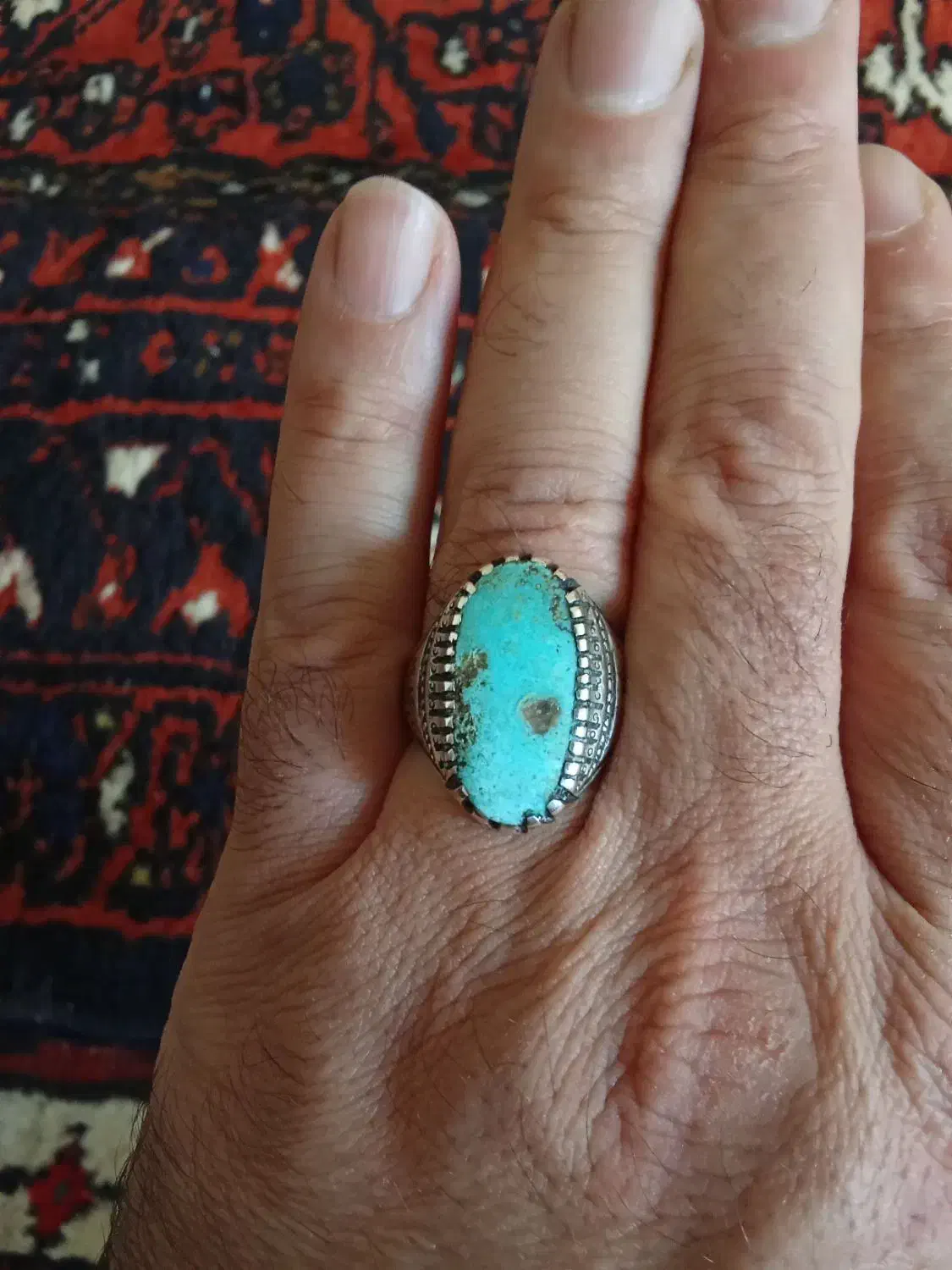 انگشتر نقره فیروزه|جواهرات|اهر, |دیوار