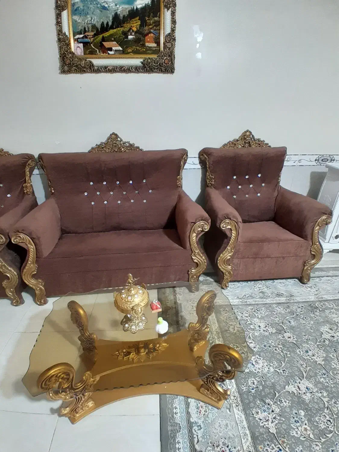 مبل راحتی ۷نفره سالم بدون پارگی یا شکستگی|مبلمان خانگی و میز عسلی|بروجرد, |دیوار