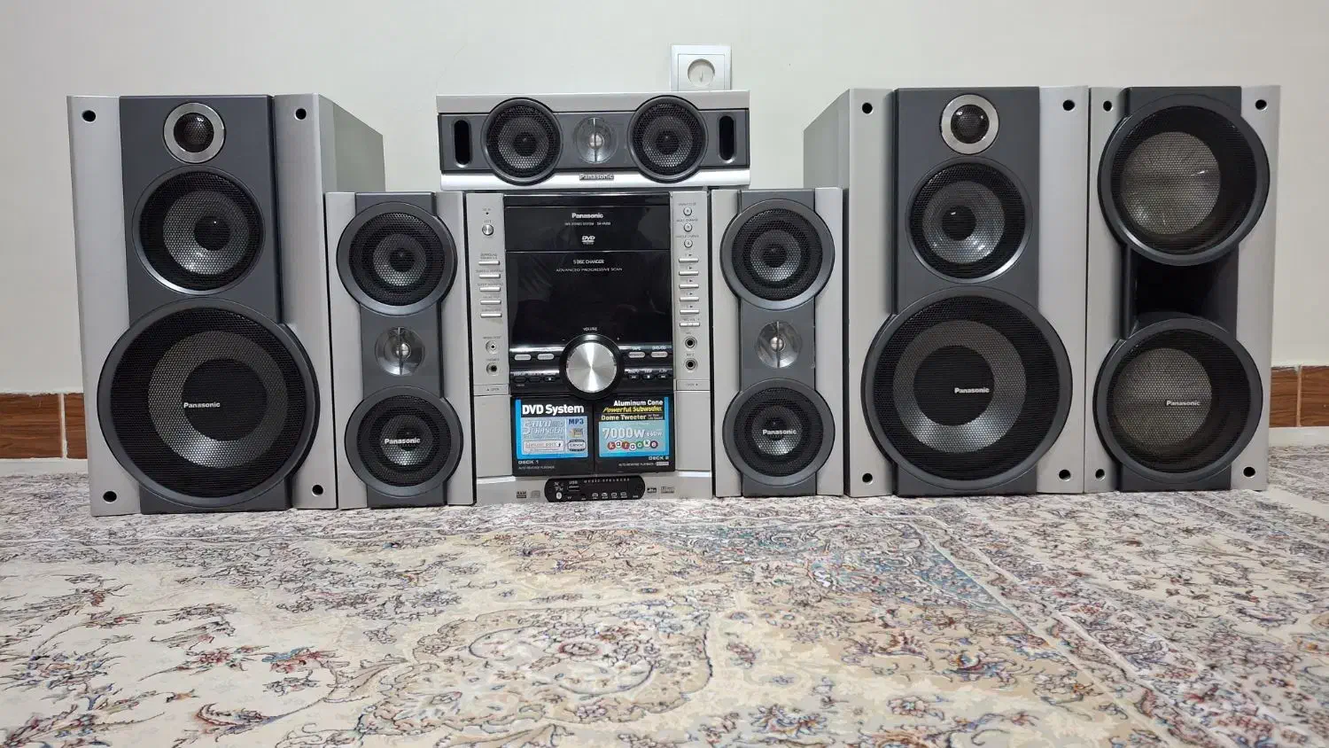 ظبط پانسونیک پنج دیسک هفت تکه سالم بلوتوث خورشده|سیستم صوتی خانگی|مشکین‌دشت, |دیوار