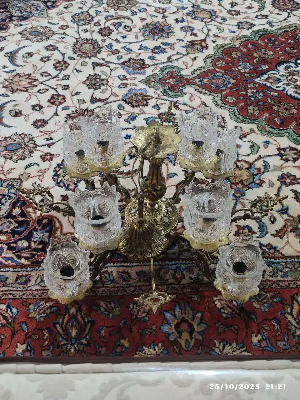 لوستر برنجی 8 شعله|لوستر و چراغ آویز|محلات, |دیوار