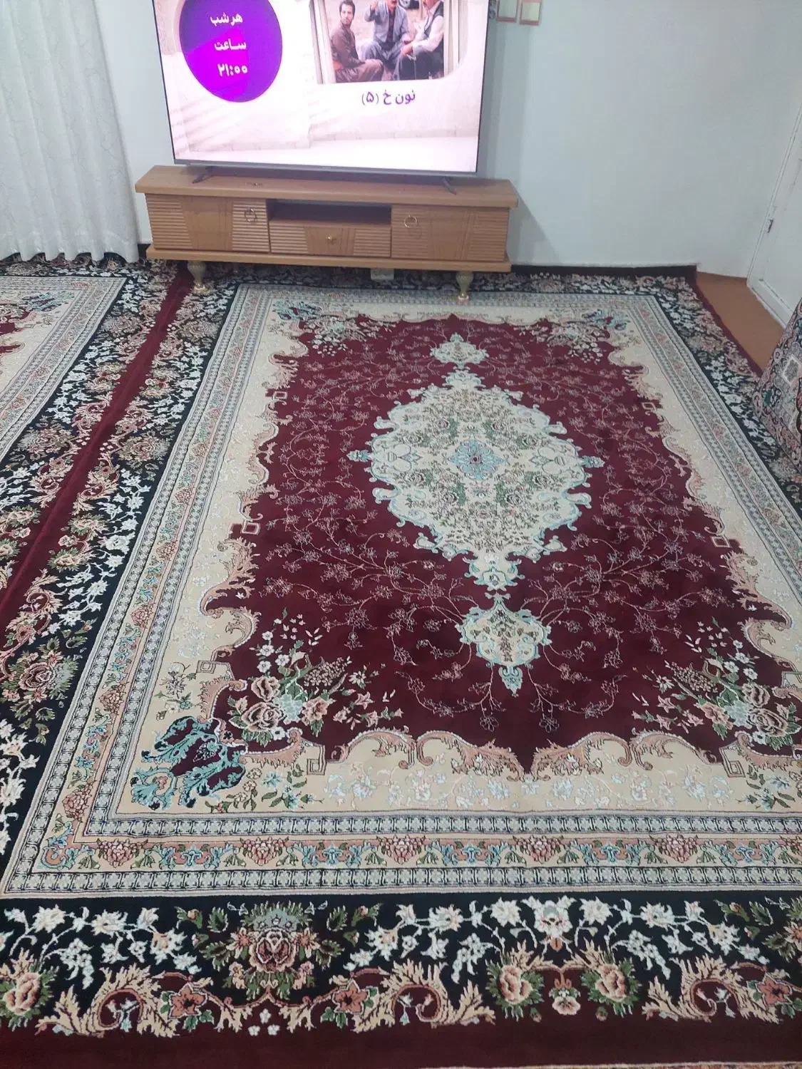 فرش ۹متری دوعددیک رنگ،با کابینت|فرش|سریش آباد, |دیوار