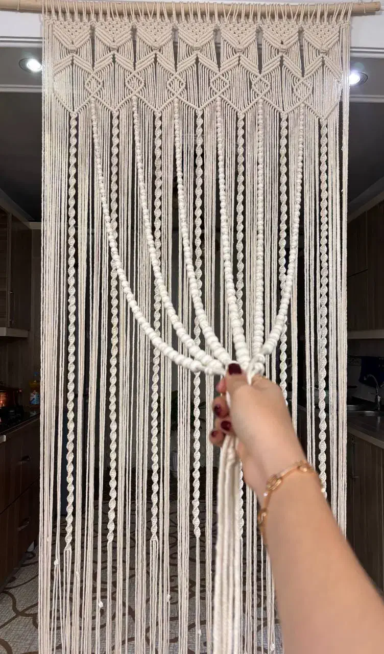 پرده مکرومه|پرده، رانر، رومیزی|قرچک, شهرک طلائیه|دیوار