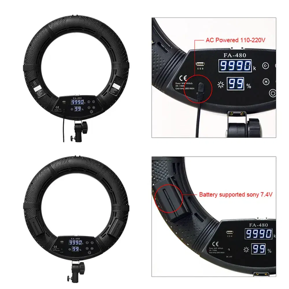 رینگ لایت نایس فوتو+پایه +میکروفون|دوربین عکاسی و فیلم‌برداری|بم, |دیوار