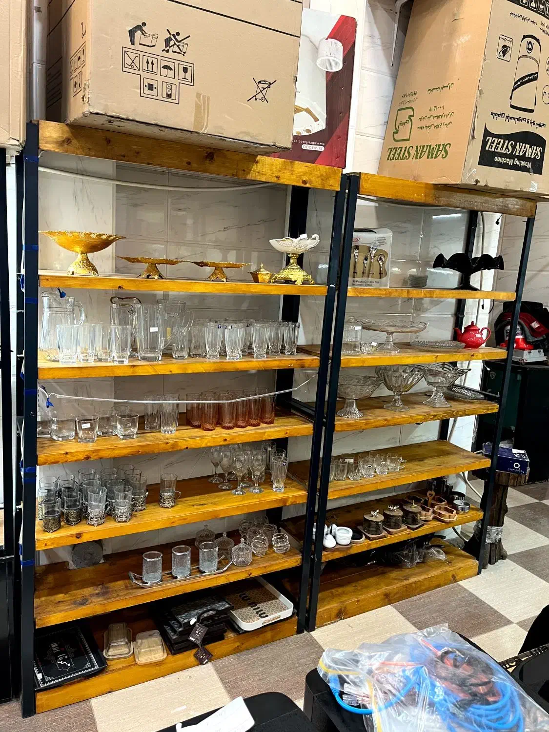 قفسه با چوب روس|کتابخانه، شلف، قفسههای دیواری|خرمآباد, |دیوار