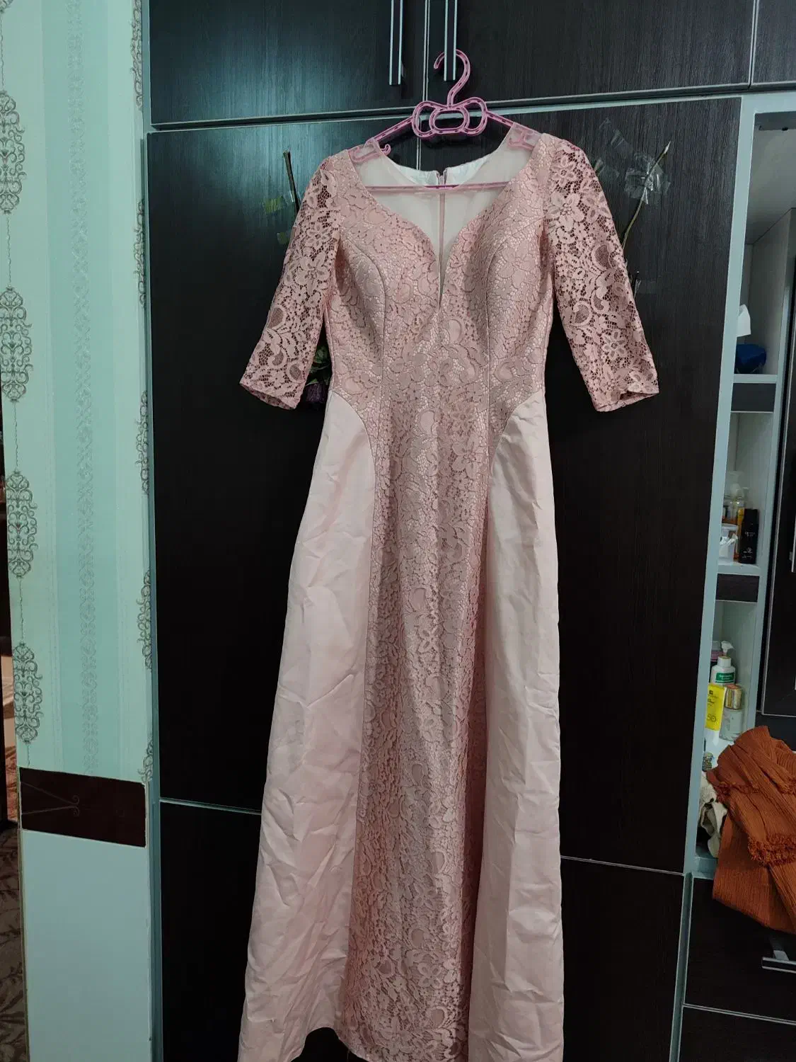 لباس مجلسی ساتن امریکای گرم بالا زیر یه تمن|لباس|بدره, |دیوار