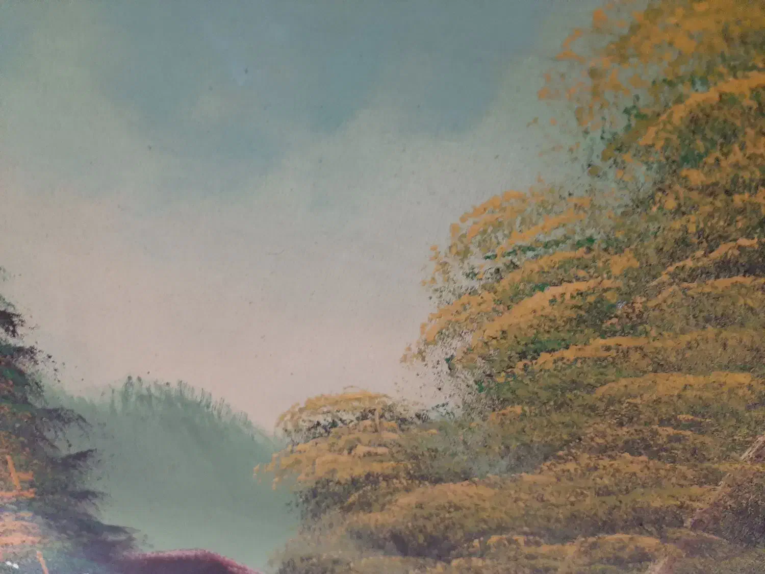 تابلو نقاشی کار دست منظره|تابلو، نقاشی، عکس|قم, دروازه چوبی|دیوار