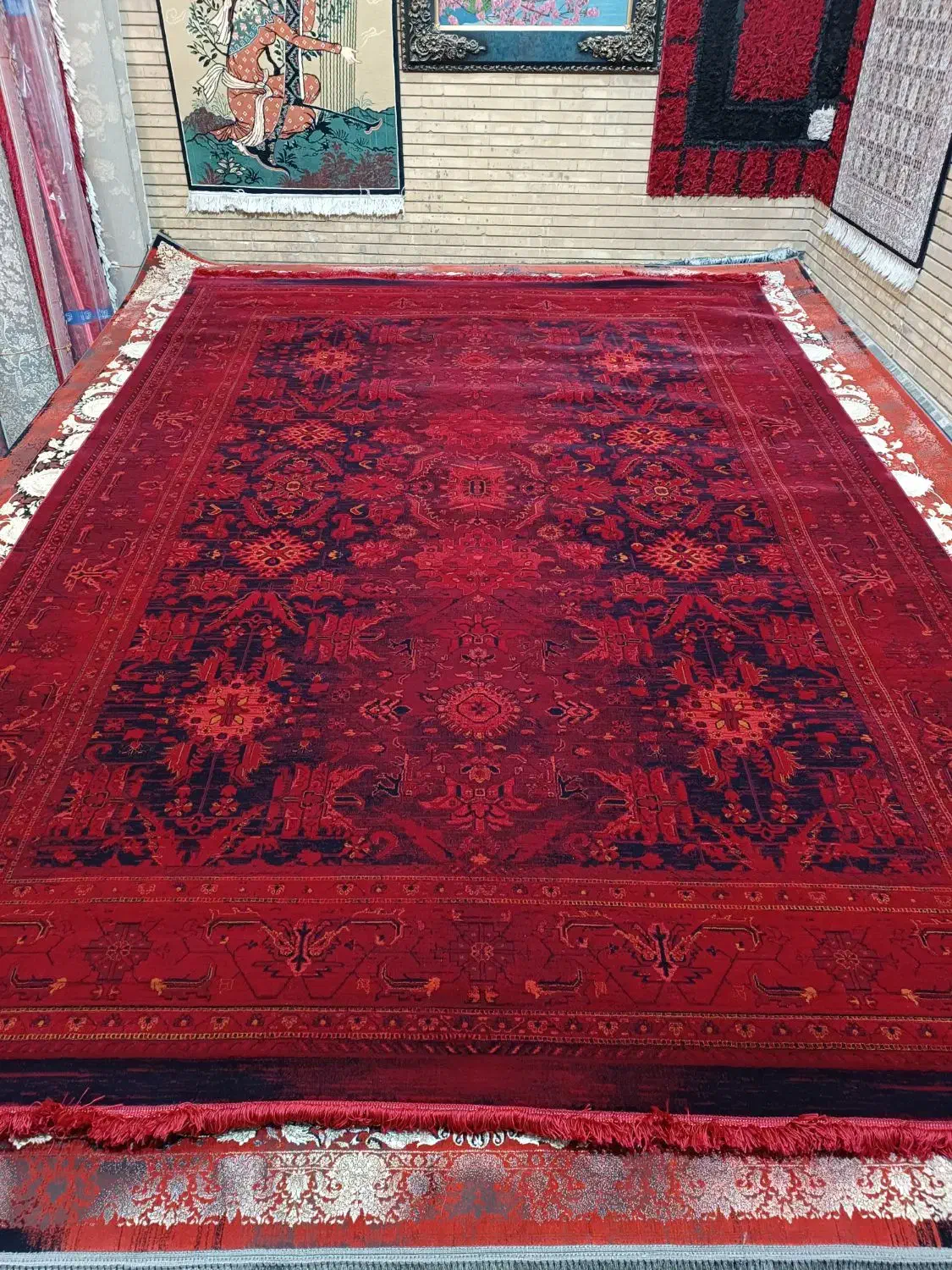 نقشه افشان بلوچی جفت ۹ متری قرمز نوآکبند|فرش|مشهد, شهید مطهری|دیوار