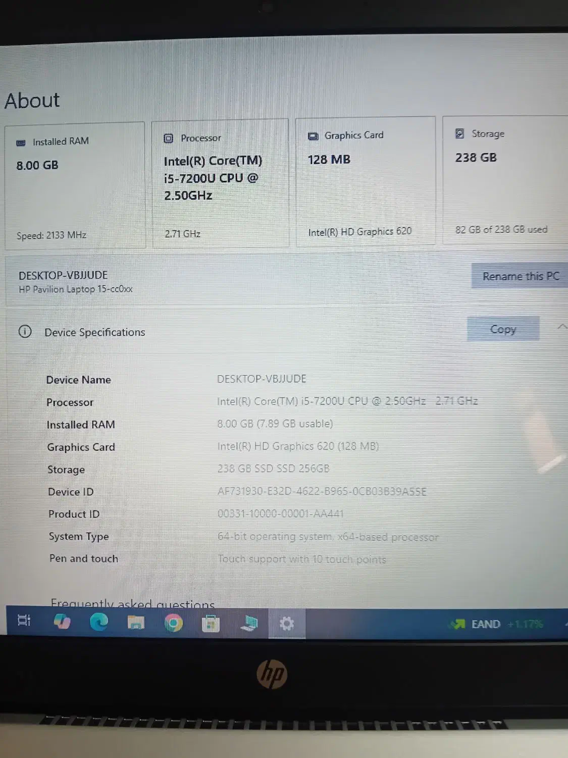 لپ تاپ hp i5 نسل 7|رایانه همراه|اهواز, کمپلو جنوبی|دیوار