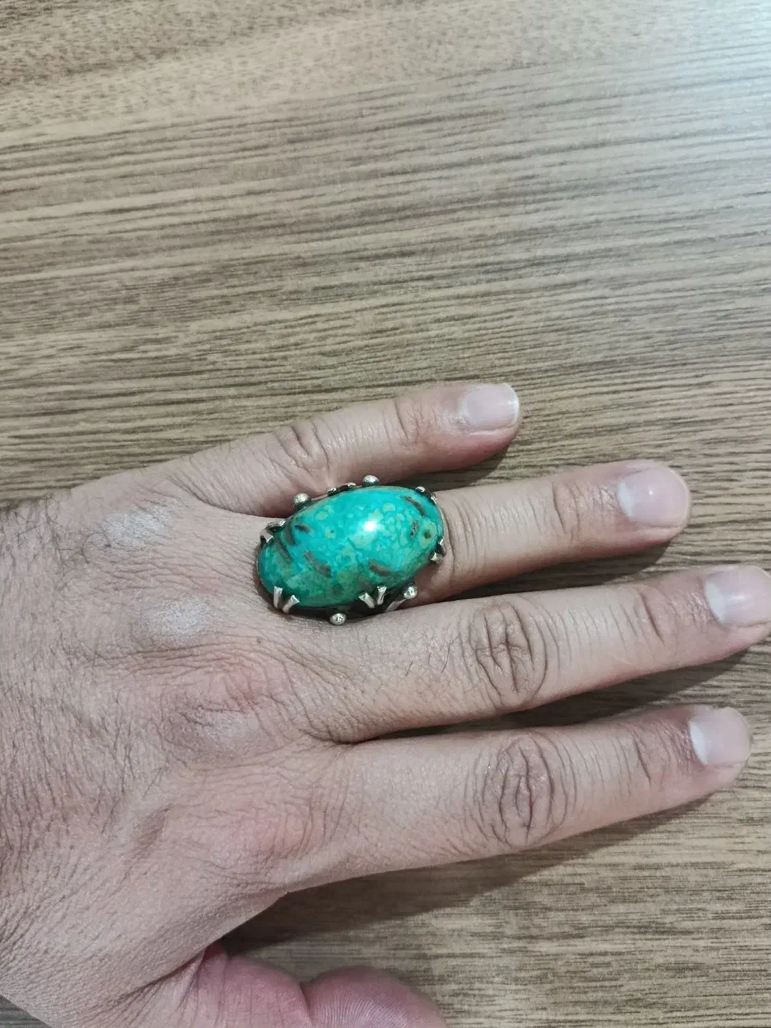 انگشتر فیروزه درشت قدیمی|جواهرات|خرم‌آباد, |دیوار