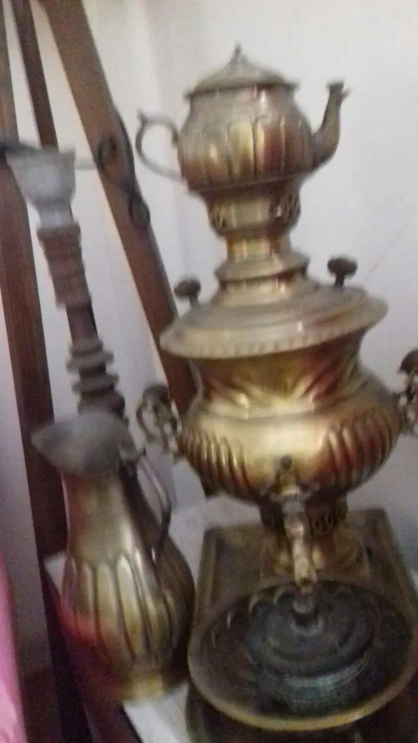 ست سماور 5تیکه قوری سینی کاسه سماور و پارچ|کلکسیون اشیاء عتیقه|گرگان, |دیوار