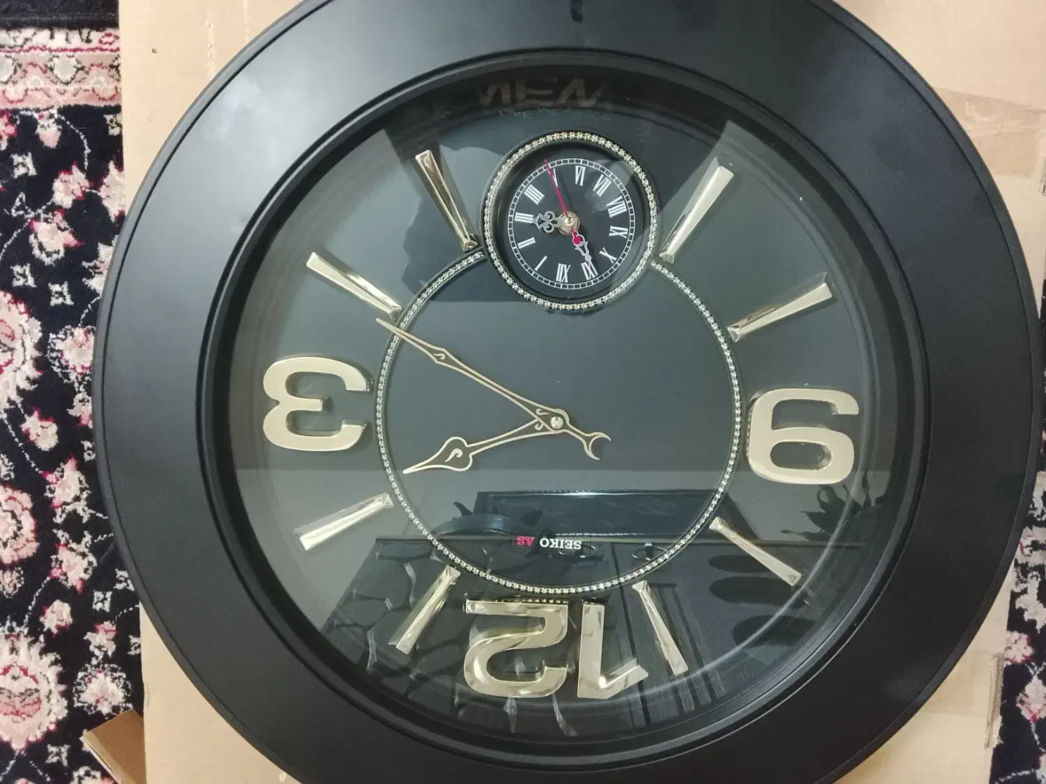 ساعت مشکی طلایی|ساعت دیواری و تزئینی|مشهد, شهرک لشکر (شهرک غرب)|دیوار