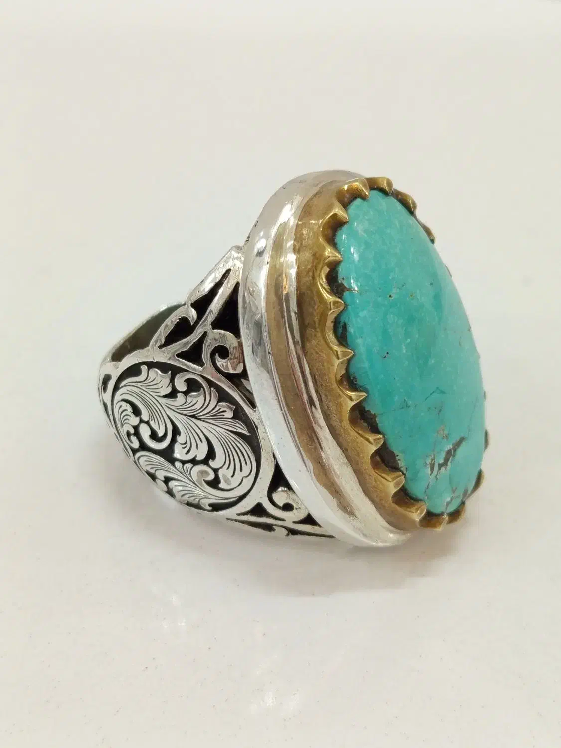 انگشتر نقره فیروزه اصلی|جواهرات|گرگان, |دیوار