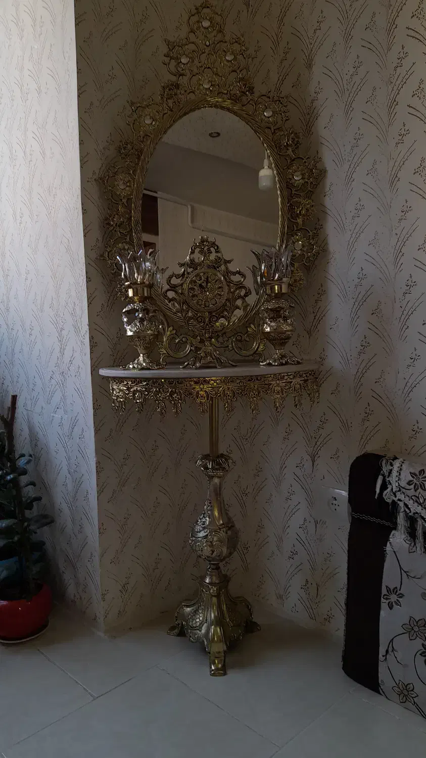 اینه وشمدان،ساعت ،برنز|بوفه، ویترین، کنسول|محمدیه-قزوین, |دیوار