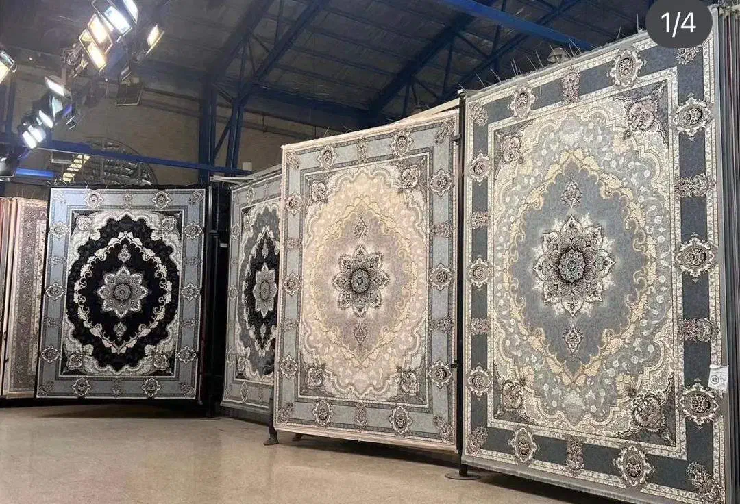 فرش کلاریس ابریشم نما/4500تراکم نگین مشهد اصل|فرش|شیراز, لاله|دیوار