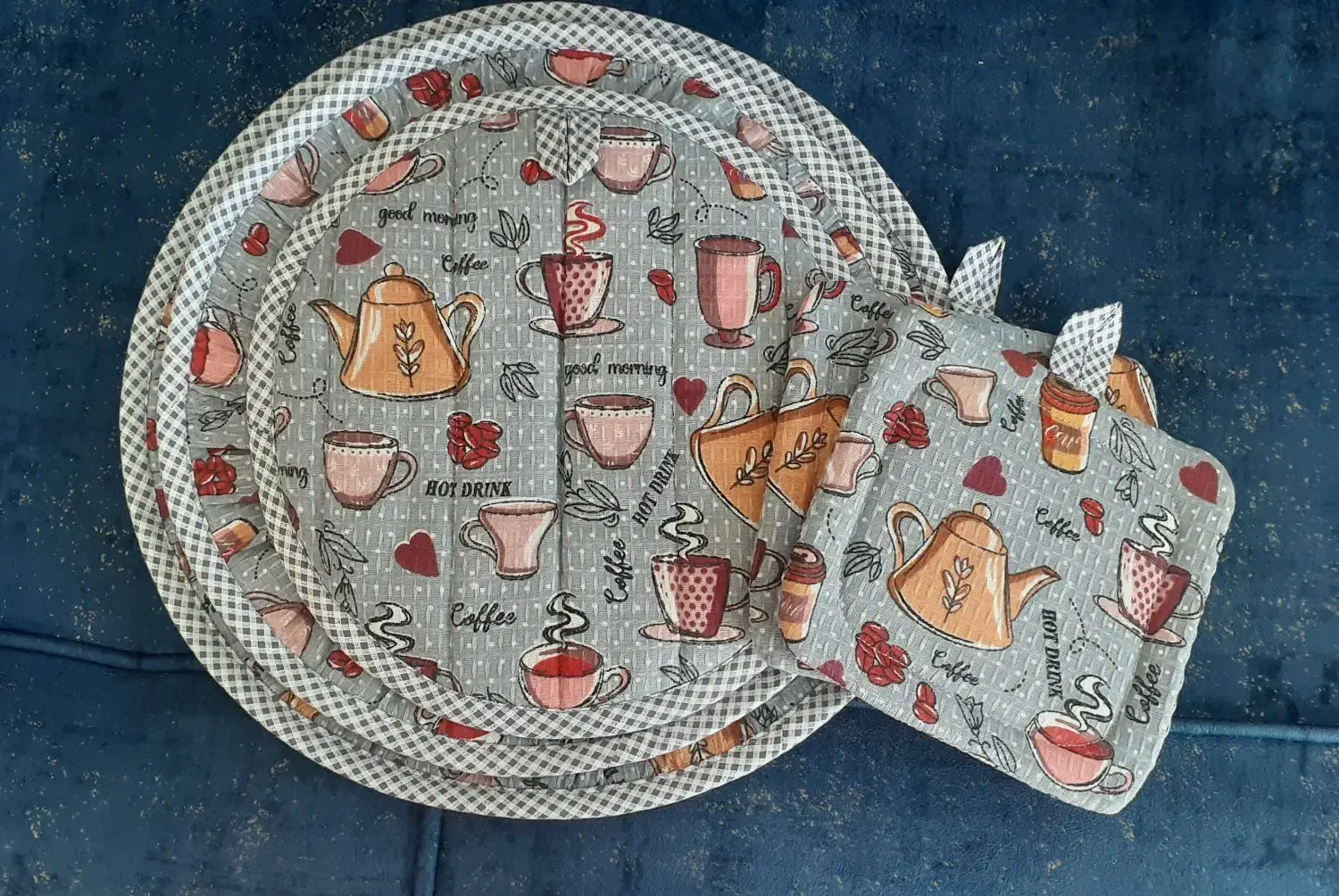 ست دمکنی و دستگیره وکاور قابلمه ودستگیره جفتی|سفره، حوله، دستمال آشپزخانه|جهرم, |دیوار