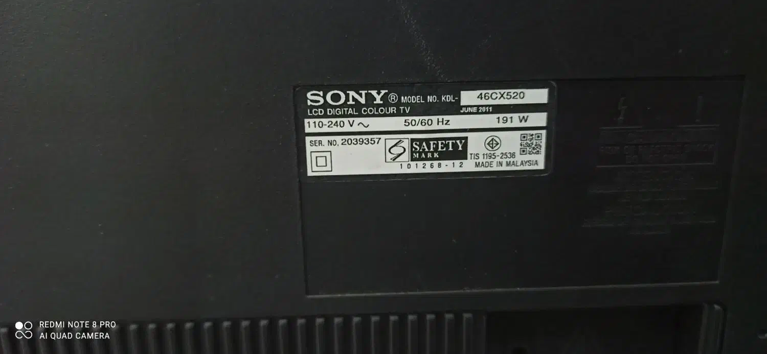 تلویزیون سونی 46 اینچ براویا|تلویزیون و پروژکتور|تهران, جنتآباد شمالی|دیوار