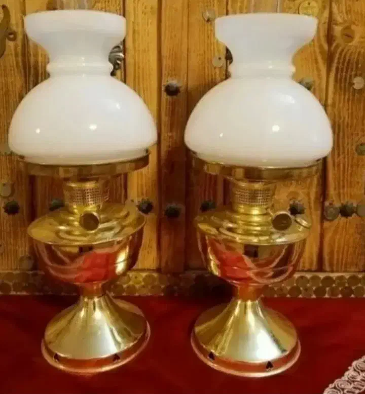 چراغ نفتی گردسوز برنجی|کلکسیون اشیاء عتیقه|مشهد, کوه سنگی|دیوار