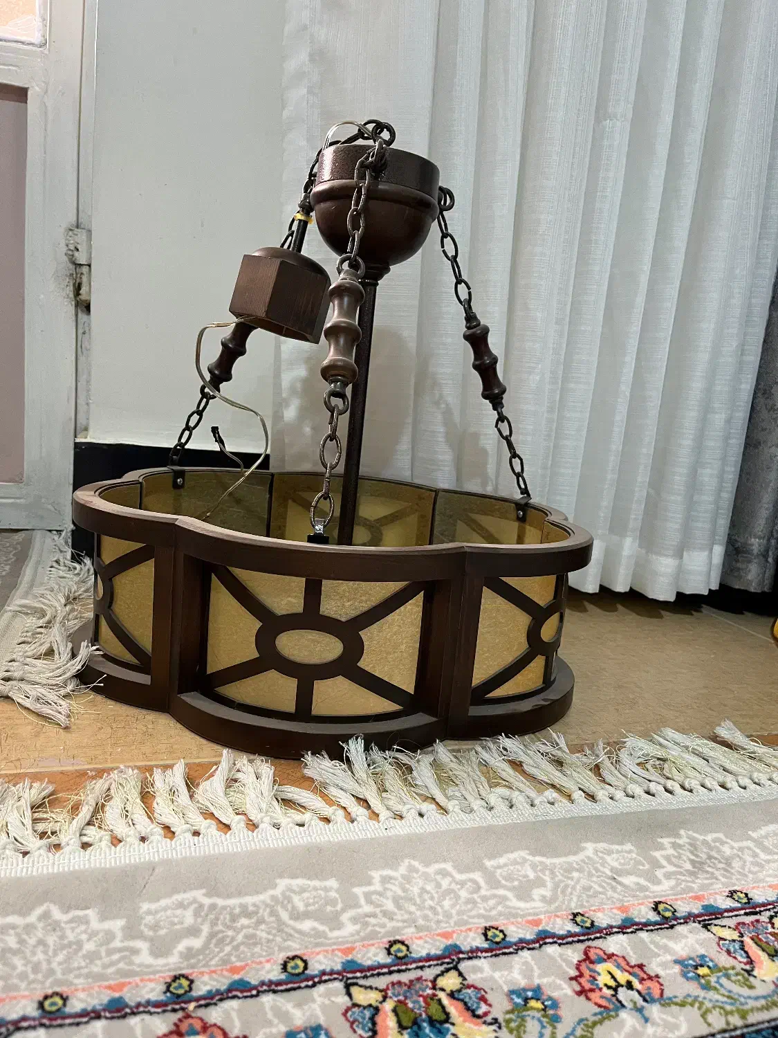 لوستر چوبی|لوستر و چراغ آویز|خرم‌آباد, |دیوار