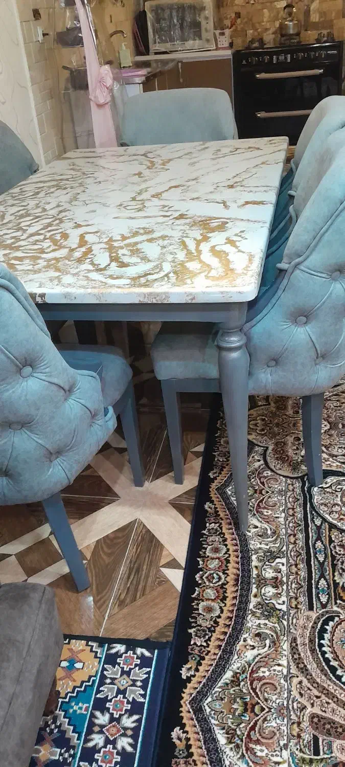 با سلام میز و صندلی نهار خوری شش نفره|میز و صندلی غذاخوری|آبادان, |دیوار