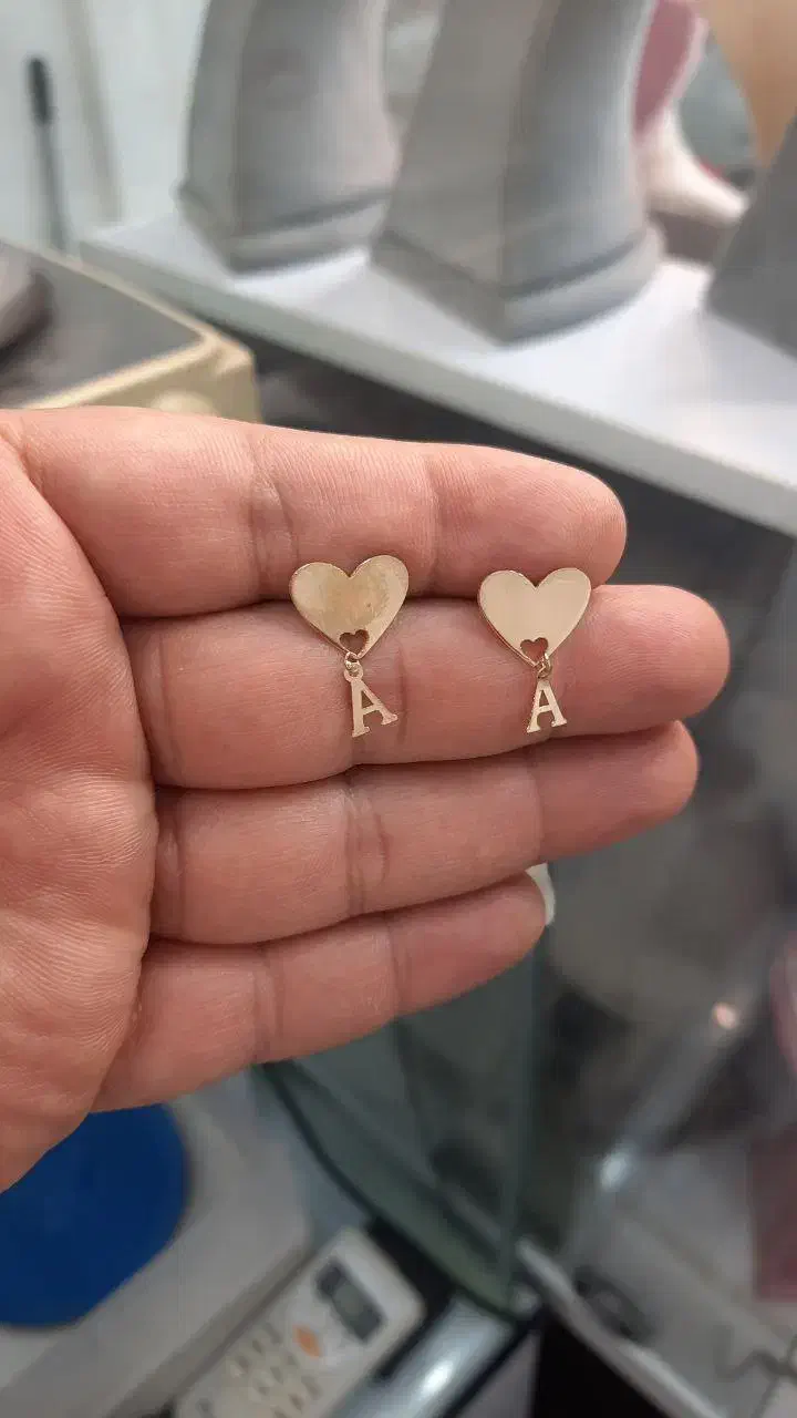 گوشواره ( طلا ) میخی و آویز|جواهرات|اراک, |دیوار