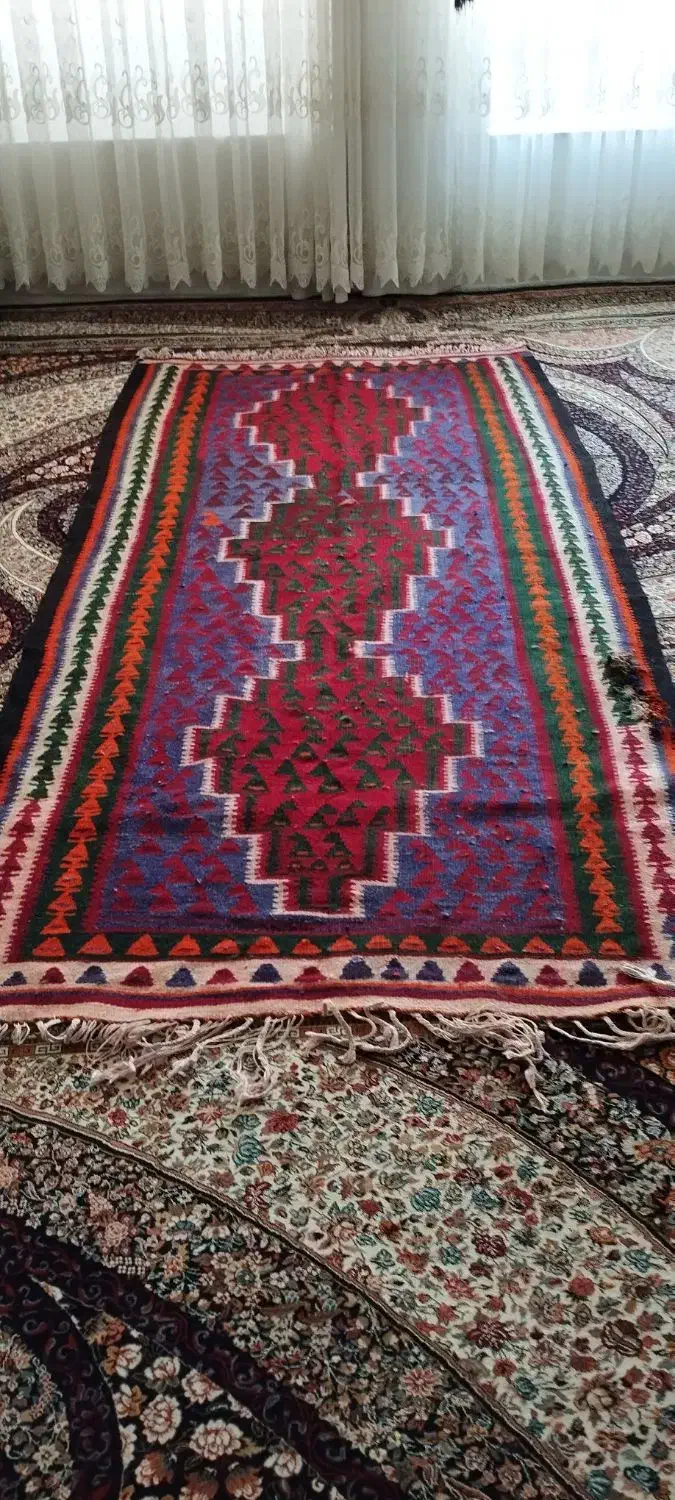 گلیم دست بافت|گلیم، جاجیم، گبه|کرمانشاه, |دیوار