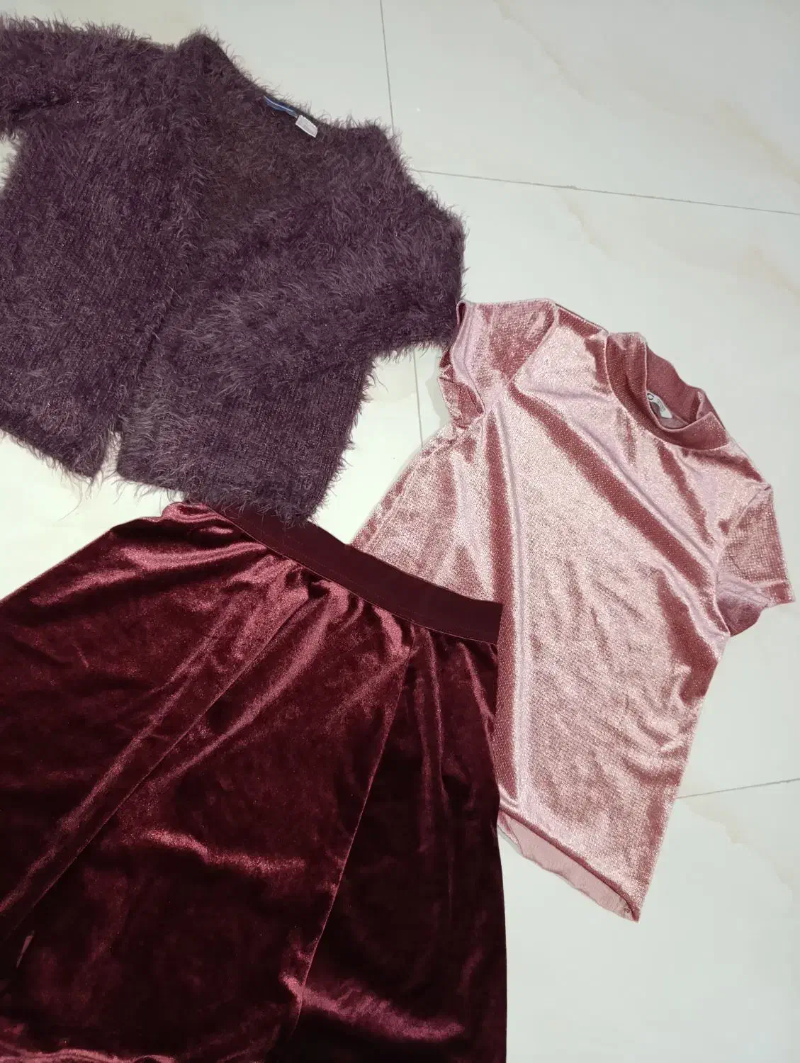 دامن مخمل بلوز مخمل و موهر|لباس|رضوانشهر, |دیوار