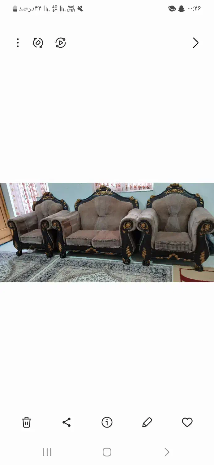 مبل هفت نفره کارکرده چوب اصل ۶میلیون تومان مقطوع|مبلمان خانگی و میز عسلی|ماکو, |دیوار