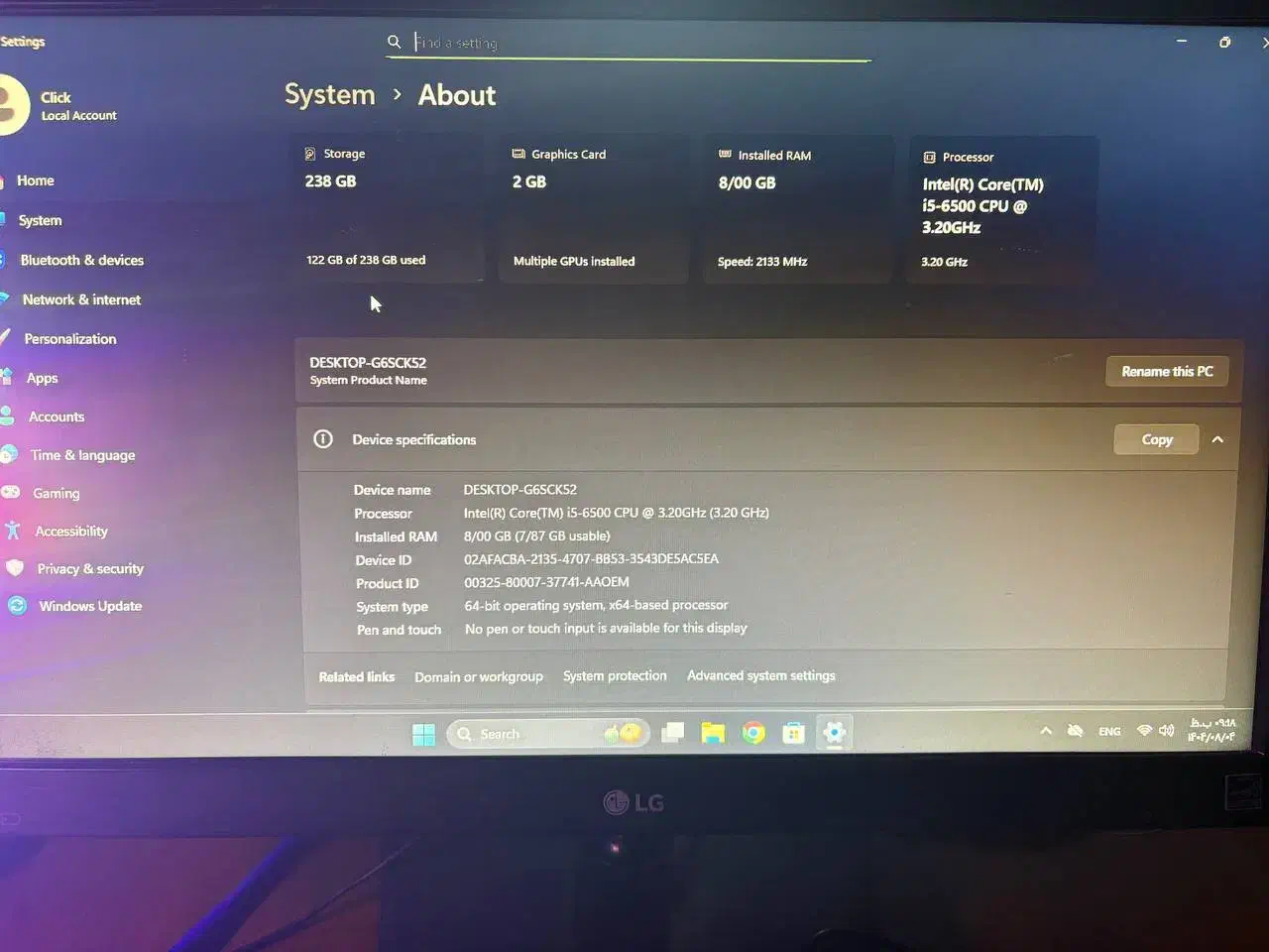 سیستم گیمینگ به همراه مانیتور و..|رایانه رومیزی|تالش, هشتپر|دیوار