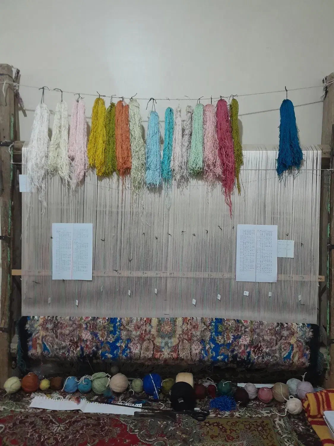 قالیچه نیمه کاره سالاری|فرش|تبریز, |دیوار