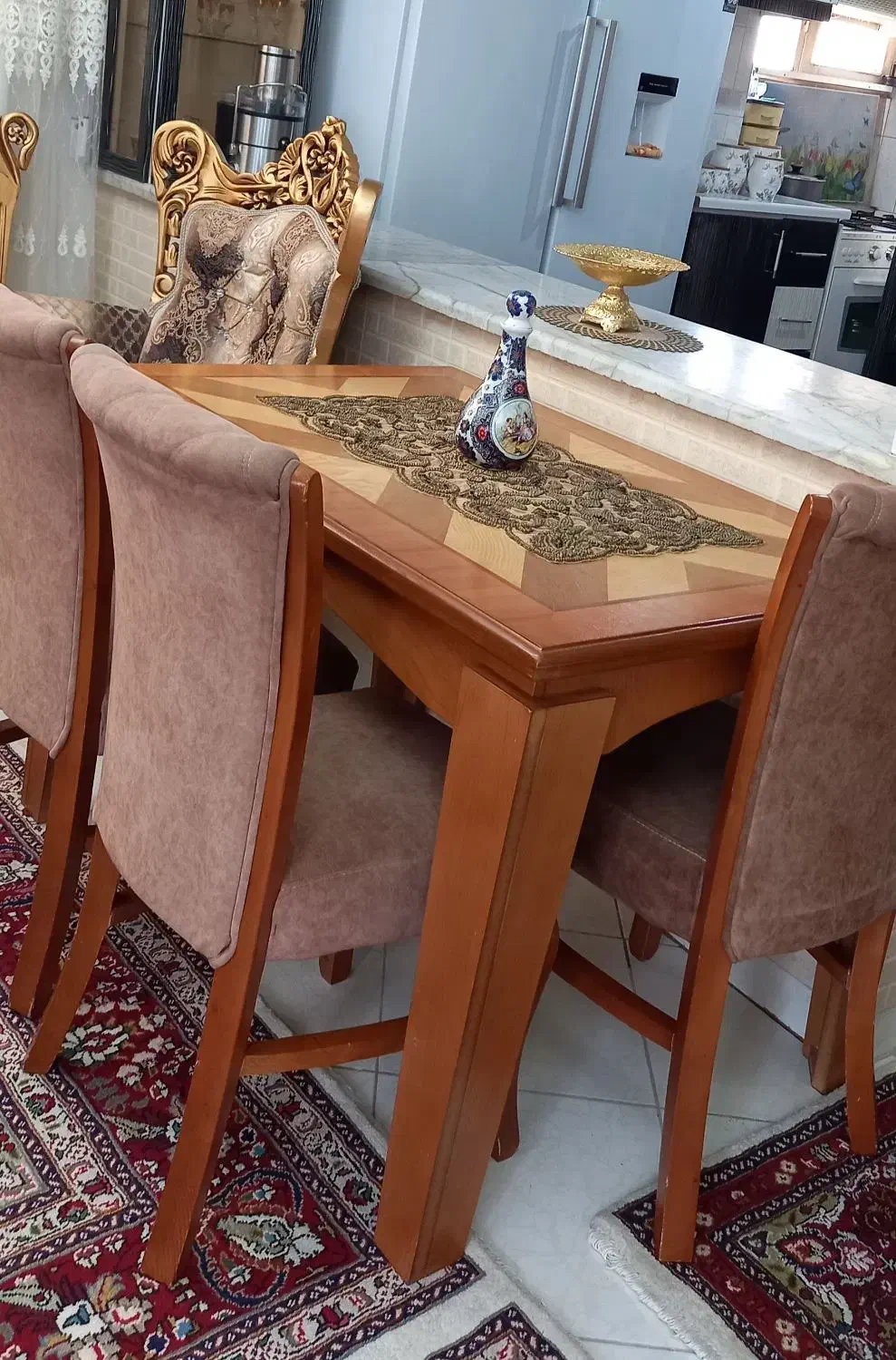 غذا خوری ۴ نفره چوبی|میز و صندلی غذاخوری|مراغه, |دیوار