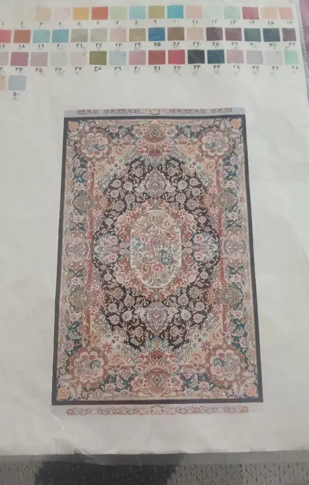 فرش زرع و نیم چله ابریشم نخ ها ابریشم|فرش|قدس, شهر‌قدس|دیوار