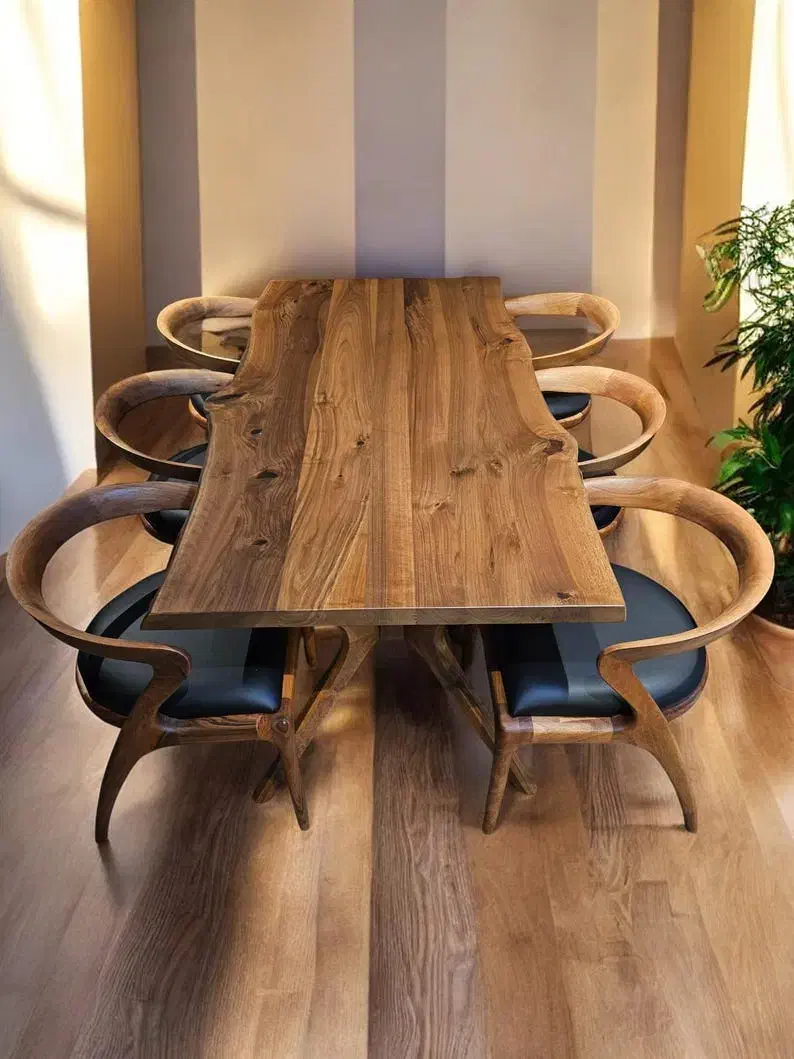 میز نهارخوری ۴ ۶ ۸ ۱۰ نفره چوبی اسلب روستیک / 003|میز و صندلی غذاخوری|تهران, هاشمآباد|دیوار