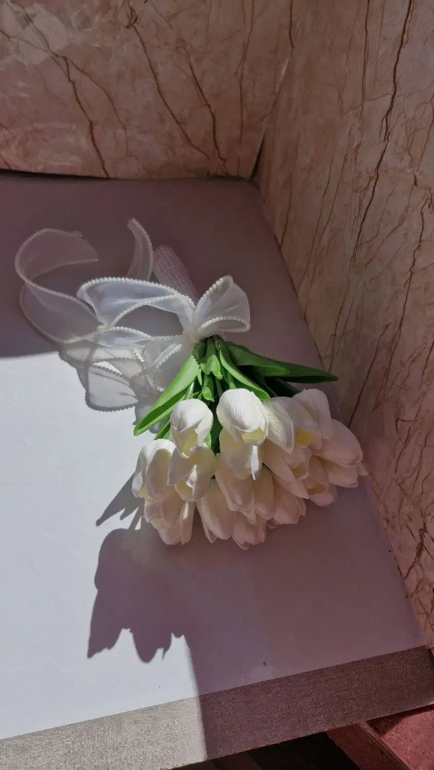دسته گل عروس،گل لاله لمسی دسته گل عقد|گل مصنوعی|مراغه, |دیوار